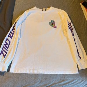 Santa Cruz Long Sleeve White Tee
